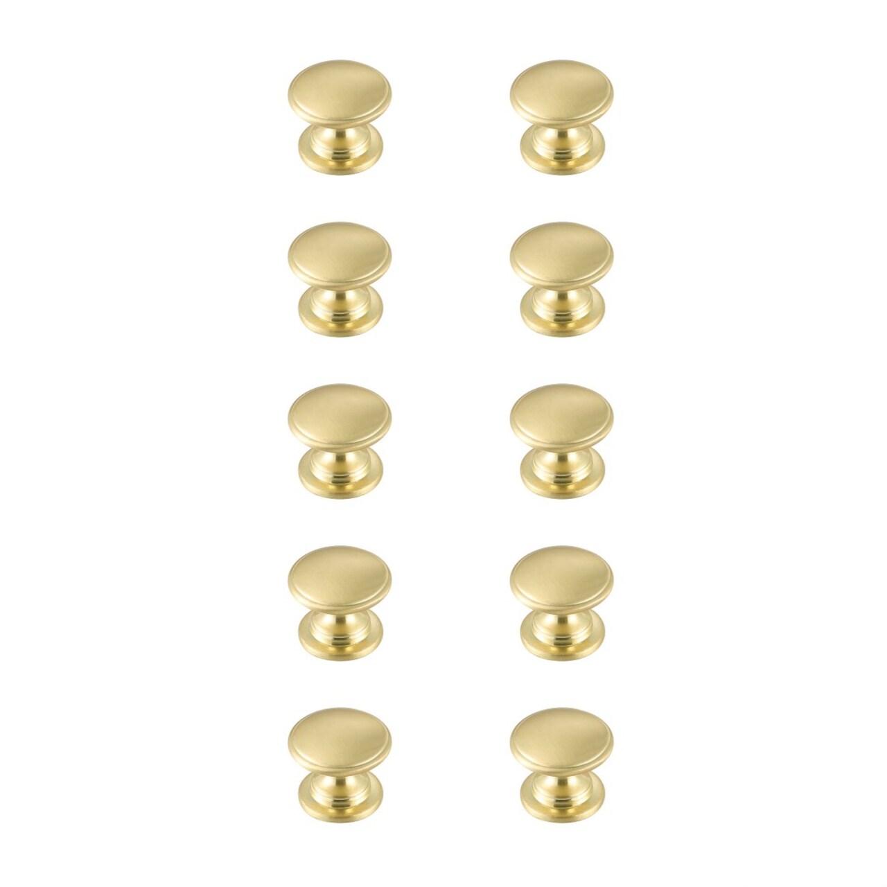 Kaid 1.2" Diameter Brushed Gold Mushroom Knob Multipack (Set of 10)